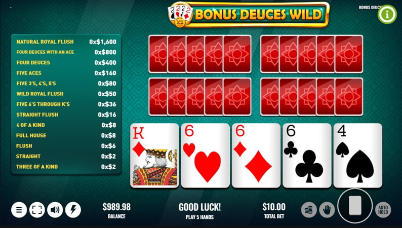 Гра відео покер онлайн на гроші