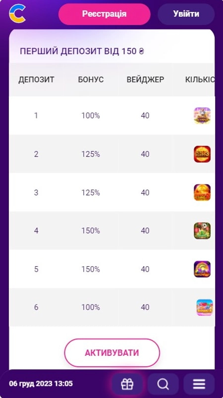 Вітальний бонус Cosmolot Casino