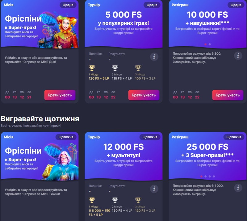 Бонусы и акции казино СуперГра