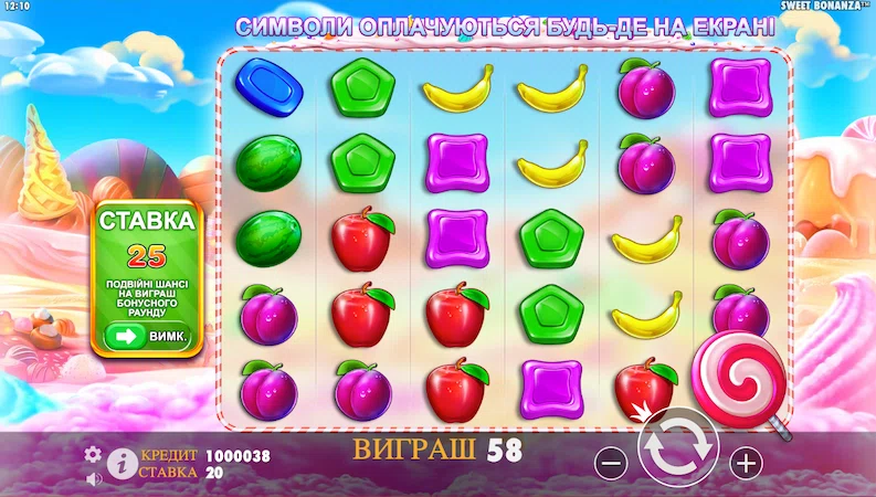 Слот Sweet Bonanza від розробника Pragmatic Play