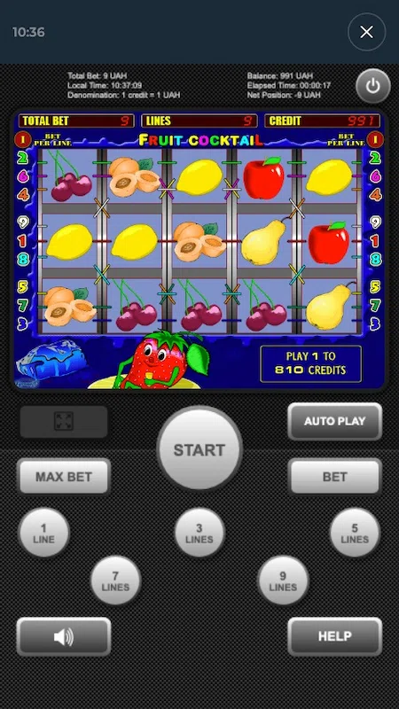 Игра Fruit Cocktail на мобильном