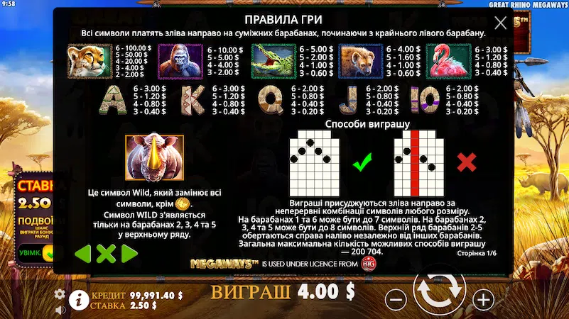 Символы в слоте Great Rhino Megaways