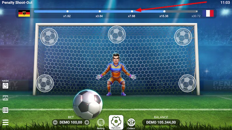 Множители в автомате Penalty Shoot Out