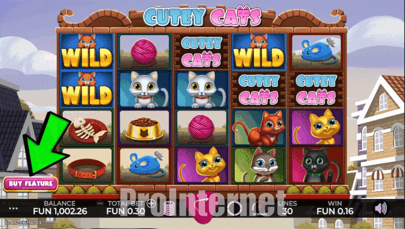 Опция Buy Feature в слоте Cutey Cats