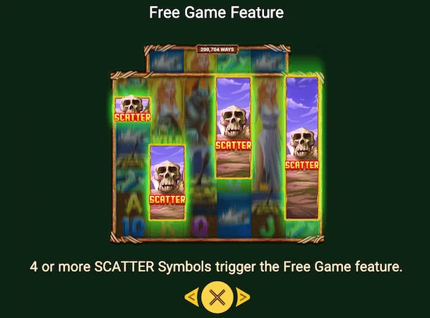 Scatter бонус в игре Legacy of Kong Maxways