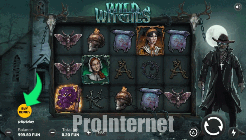 Покупка бонуса в слоте Wild Witches в слоте Wild Witches