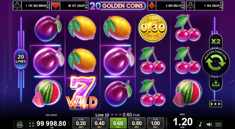 Слот 20 Golden Coins от Amusnet