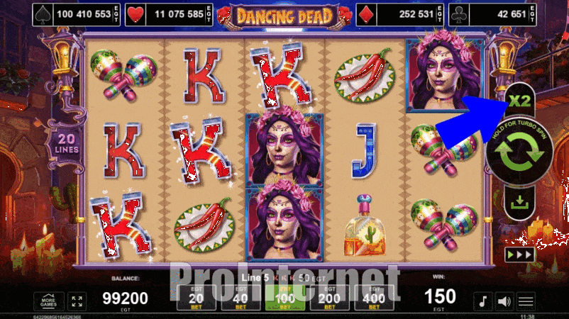 Риск-игра в слоте Dancing Dead