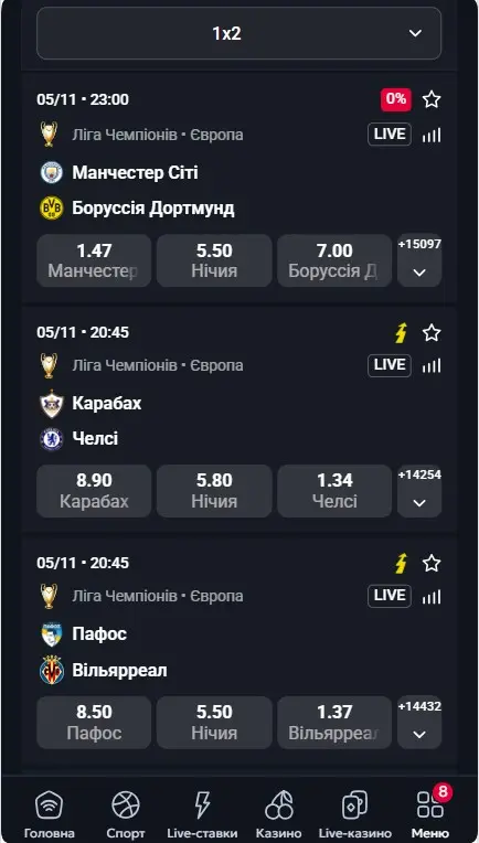 Ставки на спорт SlotoKing (BetKing) 