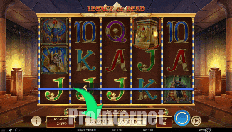 Рисковая игра в слоте Legacy of Dead