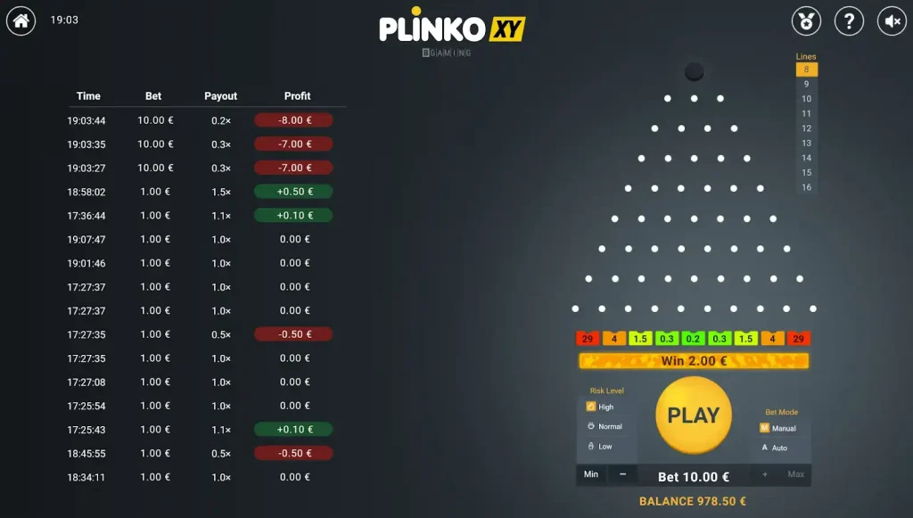 Слот Plinko XY от BGaming