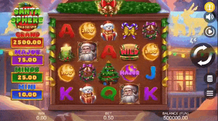 Выигрыш в Santa Sphere: Hold the Spin