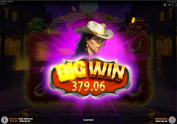 Виграш в автоматі Mustang Rush