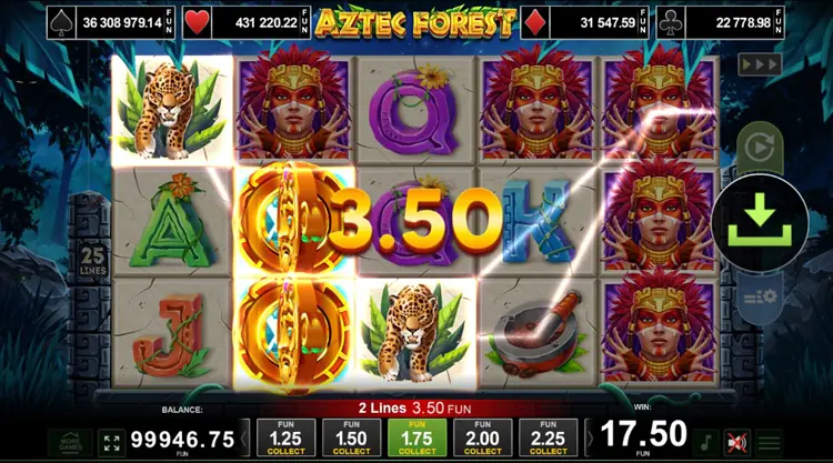 Виграш у слоті Aztec Forest