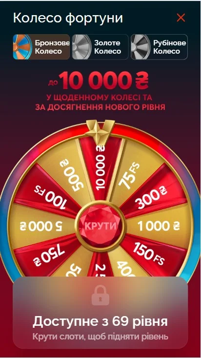 Бонус Vegas Рубінове колесо
