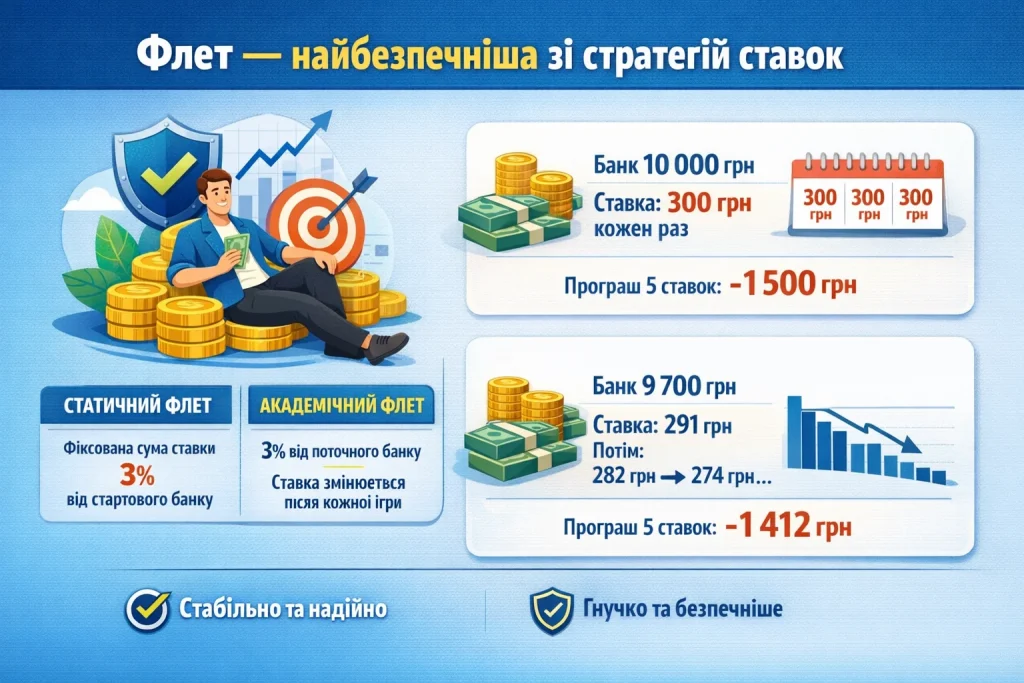 Флет — найбезпечніша зі стратегій ставок