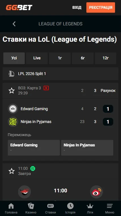 Ставки на League of Legends