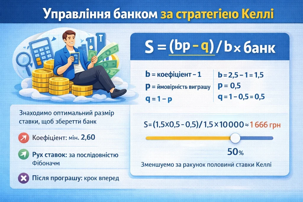 Управление банком по стратегии Келли