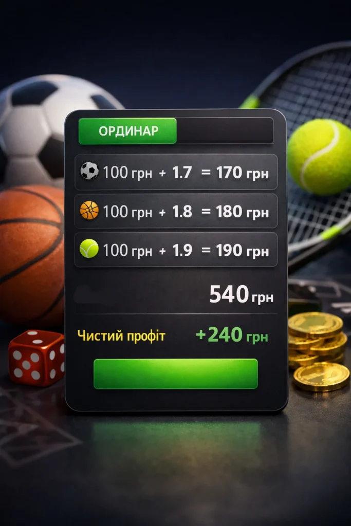 Сценарій 2 (три ординари)