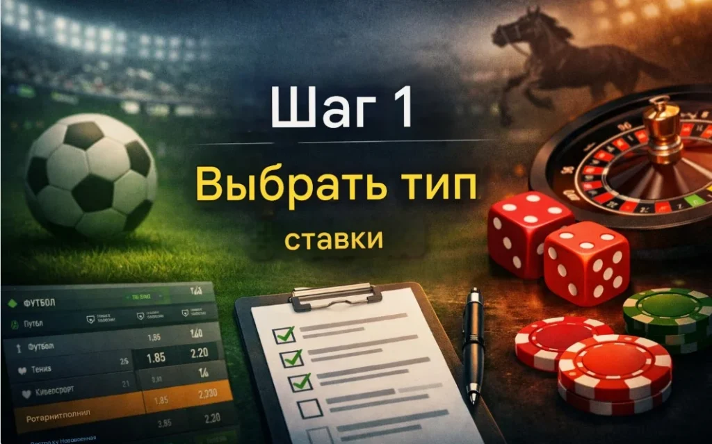 Шаг 1. Выбрать тип ставки