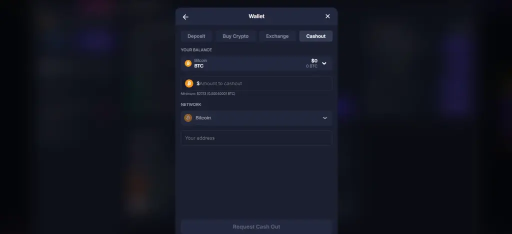 Окно вывода средств bit starz