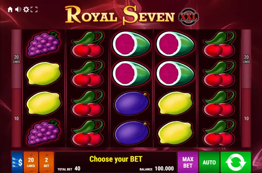 Слот Royal Seven XXL з фруктовими символами