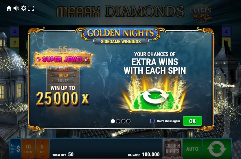 Бонус Golden Nights у слоті Maaax Diamonds
