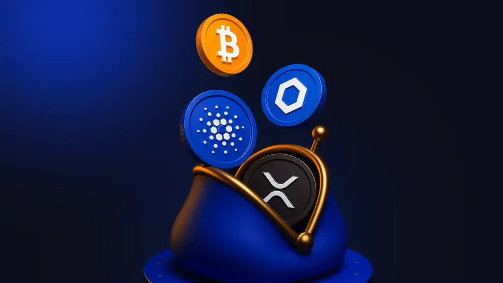 Криптовалютные монеты в цифровом кошельке