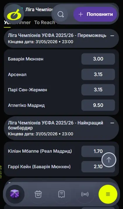 Долгосрочные ставки на ЛЧ