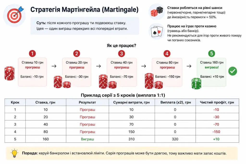 Інфографіка зі схемою стратегії Мартінгейла