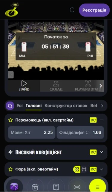 Маямі Хіт (2.25) – Філадельфія Сіксерз