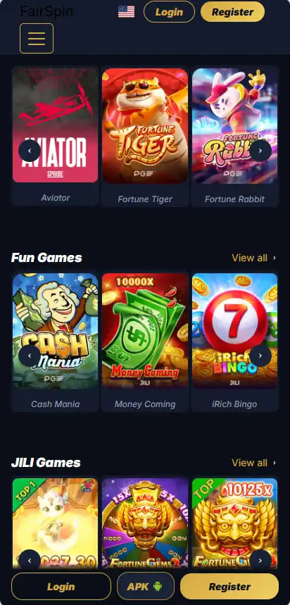 Мобильная версия крипто казино FairSpin мобильная версия