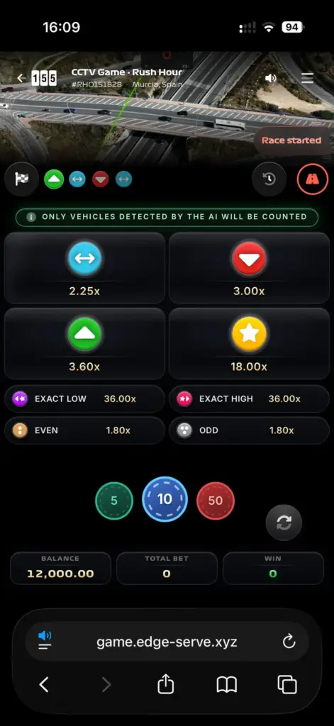Ставки на CCTV Game Rush Hour с коэффициентами в live-режиме