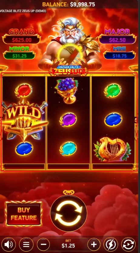 Ігрове поле слота Voltage Blitz Zeus Up